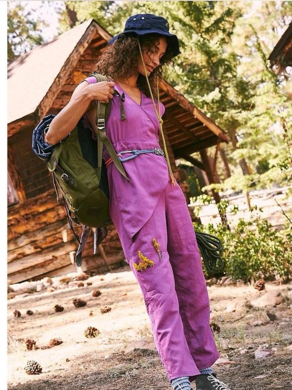 Cuteee Free People Movement Road Ahead purple outdoors utility jumpsuit M